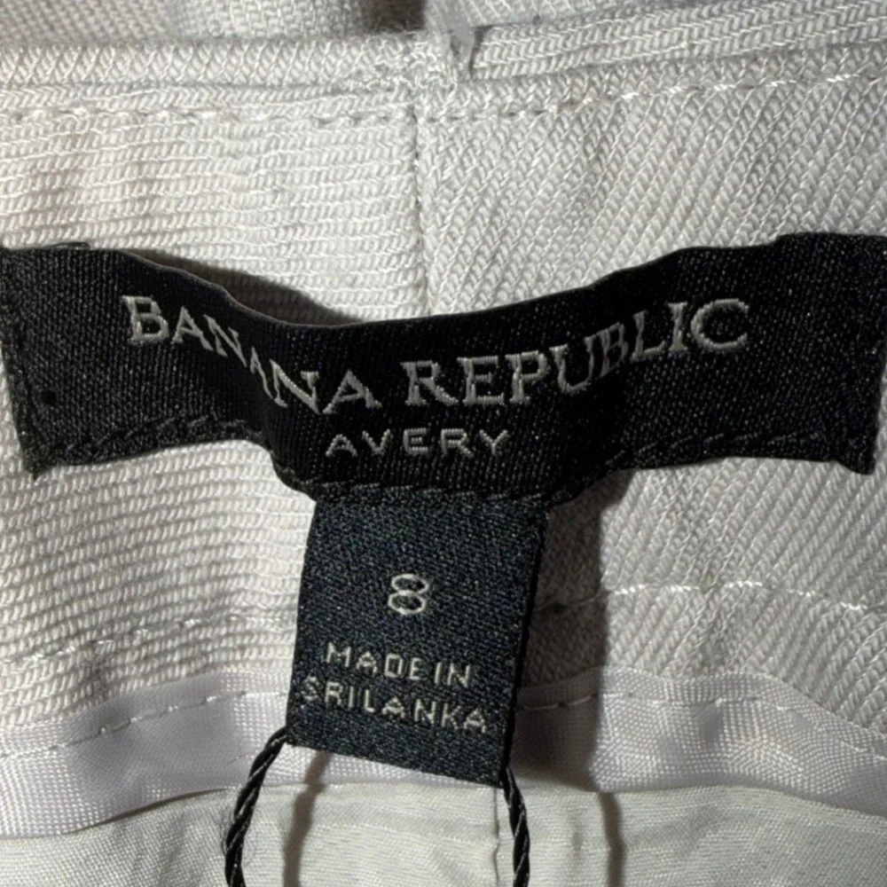 Banana Republic Avery Washable Stretch Linen‎ Ankle Pants Beige Womens 8 NEW
